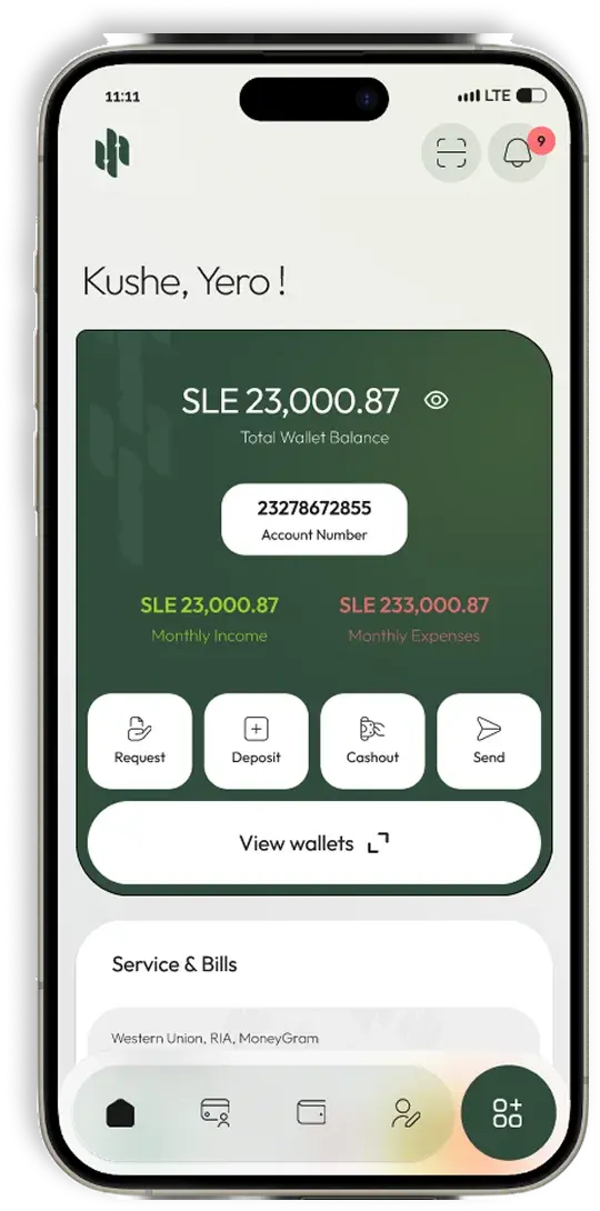 App homepage mockup